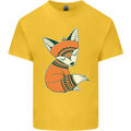 A Cute Tribal Fox Kids T-Shirt Childrens Yellow