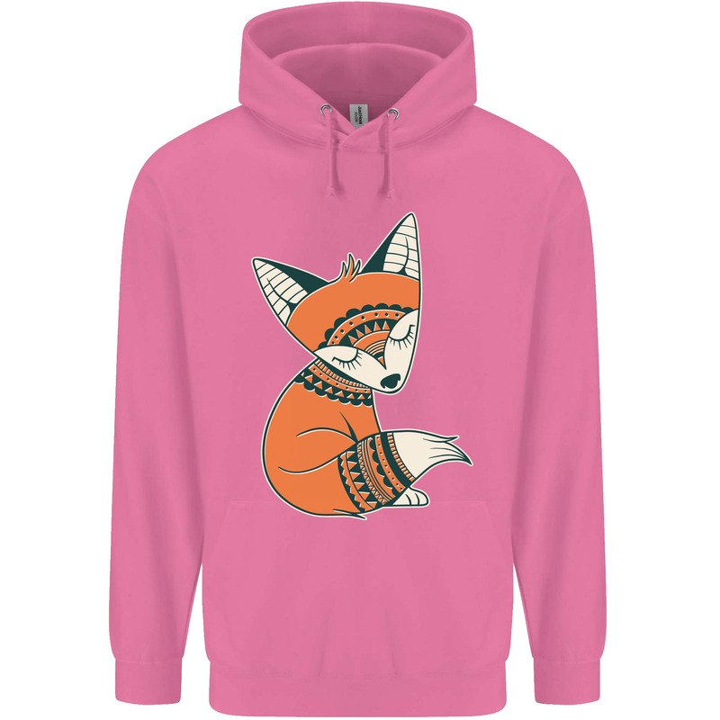 A Cute Tribal Fox Mens 80% Cotton Hoodie Azelea
