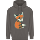 A Cute Tribal Fox Mens 80% Cotton Hoodie Charcoal