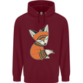 A Cute Tribal Fox Mens 80% Cotton Hoodie Maroon