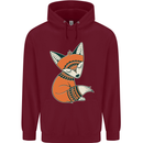 A Cute Tribal Fox Mens 80% Cotton Hoodie Maroon