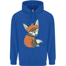 A Cute Tribal Fox Mens 80% Cotton Hoodie Royal Blue