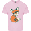 A Cute Tribal Fox Mens Cotton T-Shirt Tee Top Light Pink