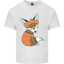 A Cute Tribal Fox Mens Cotton T-Shirt Tee Top White