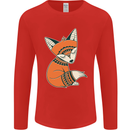 A Cute Tribal Fox Mens Long Sleeve T-Shirt Red