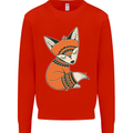 A Cute Tribal Fox Mens Sweatshirt Jumper Bright Red