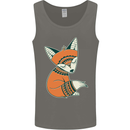 A Cute Tribal Fox Mens Vest Tank Top Charcoal