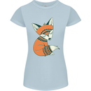A Cute Tribal Fox Womens Petite Cut T-Shirt Light Blue