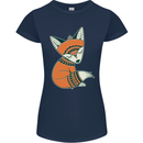 A Cute Tribal Fox Womens Petite Cut T-Shirt Navy Blue