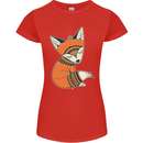 A Cute Tribal Fox Womens Petite Cut T-Shirt Red