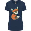 A Cute Tribal Fox Womens Wider Cut T-Shirt Navy Blue