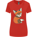 A Cute Tribal Fox Womens Wider Cut T-Shirt Red