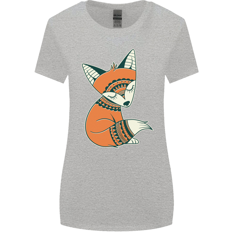 A Cute Tribal Fox Womens Wider Cut T-Shirt Sports Grey