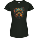 A Cute Yorkshire Terrier Dog Womens Petite Cut T-Shirt Black