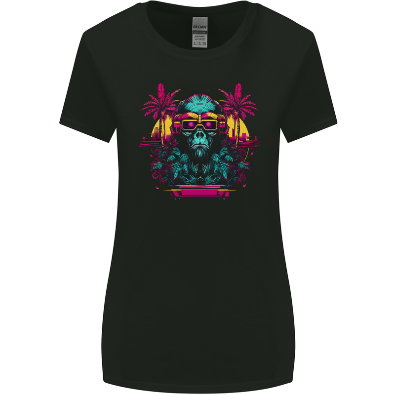 A Cyberpunk Monkey Womens Wider Cut T-Shirt Black