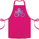 A Cycling Octopus Funny Cyclist Bicycle Cotton Apron 100% Organic Pink