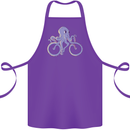 A Cycling Octopus Funny Cyclist Bicycle Cotton Apron 100% Organic Purple