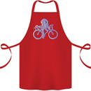 A Cycling Octopus Funny Cyclist Bicycle Cotton Apron 100% Organic Red