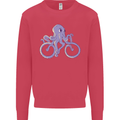 A Cycling Octopus Funny Cyclist Bicycle Kids Sweatshirt Jumper Heliconia