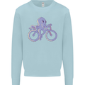A Cycling Octopus Funny Cyclist Bicycle Kids Sweatshirt Jumper Light Blue
