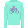 A Cycling Octopus Funny Cyclist Bicycle Kids Sweatshirt Jumper Peppermint