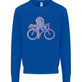 A Cycling Octopus Funny Cyclist Bicycle Kids Sweatshirt Jumper Royal Blue