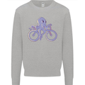 A Cycling Octopus Funny Cyclist Bicycle Kids Sweatshirt Jumper Sports Grey