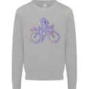 A Cycling Octopus Funny Cyclist Bicycle Kids Sweatshirt Jumper Sports Grey