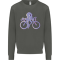 A Cycling Octopus Funny Cyclist Bicycle Kids Sweatshirt Jumper Storm Grey