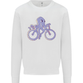 A Cycling Octopus Funny Cyclist Bicycle Kids Sweatshirt Jumper White