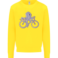 A Cycling Octopus Funny Cyclist Bicycle Kids Sweatshirt Jumper Yellow