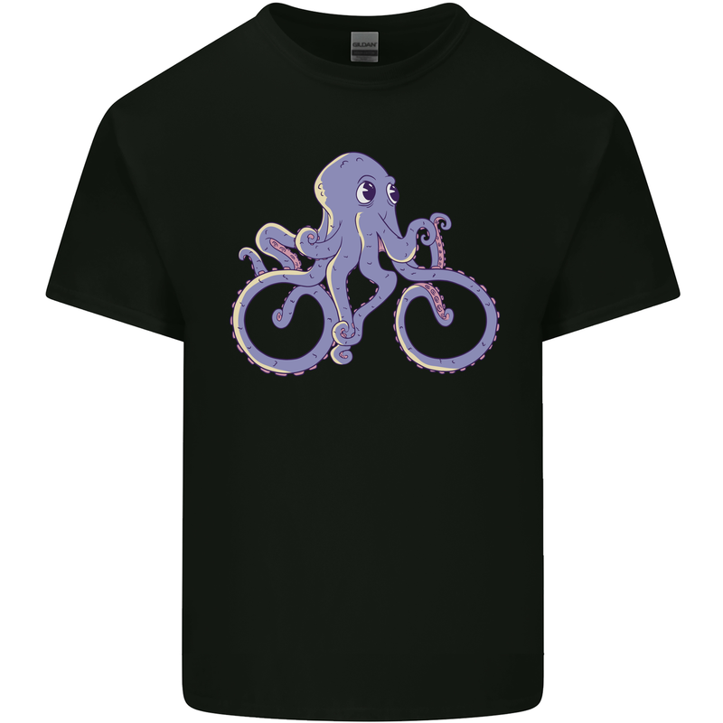 A Cycling Octopus Funny Cyclist Bicycle Kids T-Shirt Childrens Black