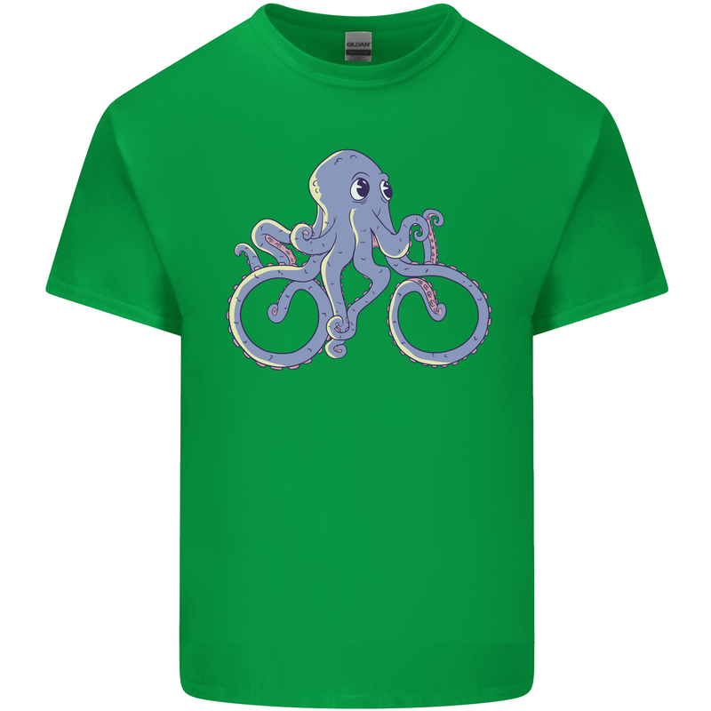 A Cycling Octopus Funny Cyclist Bicycle Kids T-Shirt Childrens Irish Green