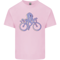 A Cycling Octopus Funny Cyclist Bicycle Kids T-Shirt Childrens Light Pink