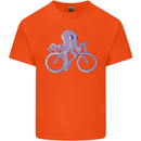 A Cycling Octopus Funny Cyclist Bicycle Kids T-Shirt Childrens Orange