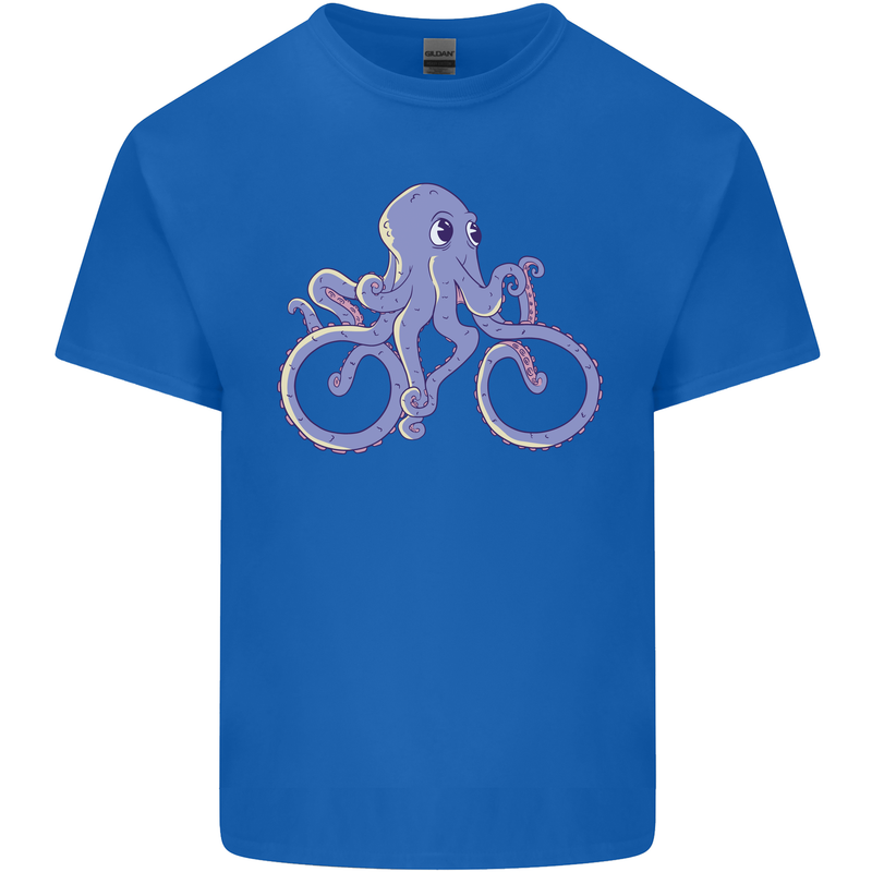 A Cycling Octopus Funny Cyclist Bicycle Kids T-Shirt Childrens Royal Blue