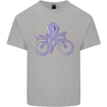 A Cycling Octopus Funny Cyclist Bicycle Kids T-Shirt Childrens Sports Grey