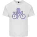 A Cycling Octopus Funny Cyclist Bicycle Kids T-Shirt Childrens White