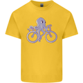 A Cycling Octopus Funny Cyclist Bicycle Kids T-Shirt Childrens Yellow