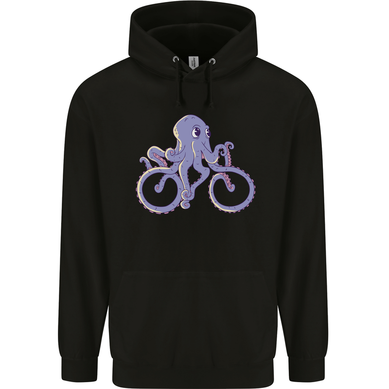 A Cycling Octopus Funny Cyclist Bicycle Mens 80% Cotton Hoodie Black
