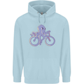 A Cycling Octopus Funny Cyclist Bicycle Mens 80% Cotton Hoodie Light Blue