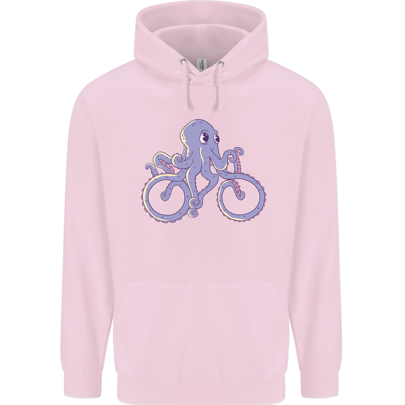 A Cycling Octopus Funny Cyclist Bicycle Mens 80% Cotton Hoodie Light Pink