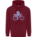 A Cycling Octopus Funny Cyclist Bicycle Mens 80% Cotton Hoodie Maroon