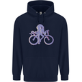 A Cycling Octopus Funny Cyclist Bicycle Mens 80% Cotton Hoodie Navy Blue