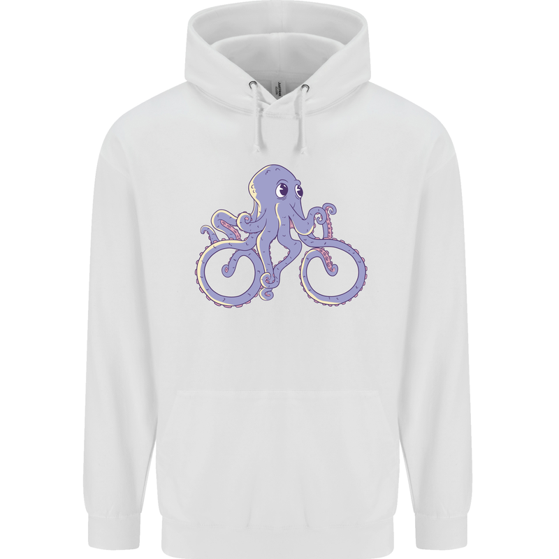 A Cycling Octopus Funny Cyclist Bicycle Mens 80% Cotton Hoodie White