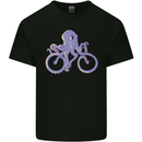 A Cycling Octopus Funny Cyclist Bicycle Mens Cotton T-Shirt Tee Top Black