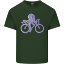 A Cycling Octopus Funny Cyclist Bicycle Mens Cotton T-Shirt Tee Top Forest Green