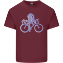 A Cycling Octopus Funny Cyclist Bicycle Mens Cotton T-Shirt Tee Top Maroon
