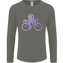 A Cycling Octopus Funny Cyclist Bicycle Mens Long Sleeve T-Shirt Charcoal