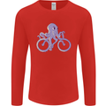 A Cycling Octopus Funny Cyclist Bicycle Mens Long Sleeve T-Shirt Red